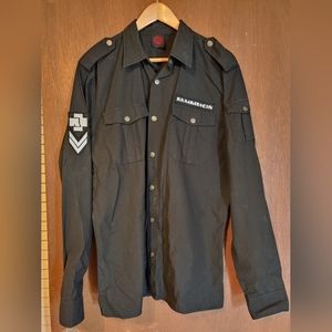 RAMMSTEIN Military Snap up long sleeve shirt sz L